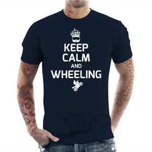 tshirt-homme-keep-calm-and-wheeling-coton-bio-bleu-nuit