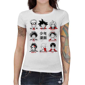tshirt-femme-quizz-shonen-arriverez-vous-a-deviner-qui-sont-ces-heros-coton-bio-blanc