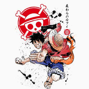 tshirt-captain-luffy-coton-bio-blanc