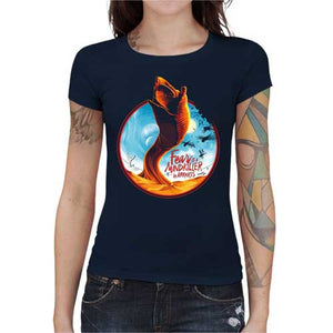 tshirt-femme-dune-vers-des-sables-et-litanie-du-bene-gesserit-coton-bio-bleu-nuit