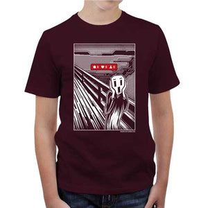 tshirt-enfant-social-network-slave-le-cri-de-munch-coton-bio-cerise