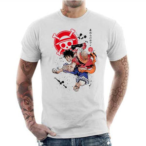 tshirt-homme-captain-luffy-coton-bio-blanc