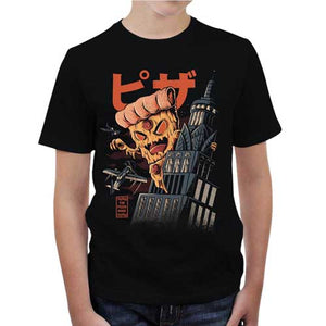 tshirt-enfant-pizza-kong-coton-bio-noir