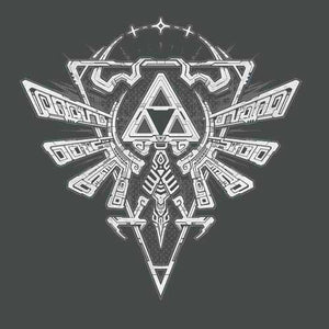 tshirt-ancient-force-triforce-sceau-royal-zelda-coton-bio-gris-fonce