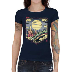 tshirt-femme-dragon-kingdom-inspiration-de-toriyama-et-la-mythologie-chinoise-coton-bio-bleu-nuit