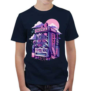 tshirt-enfant-retro-vending-machine-distributeur-de-jeux-video-coton-bio-bleu-nuit