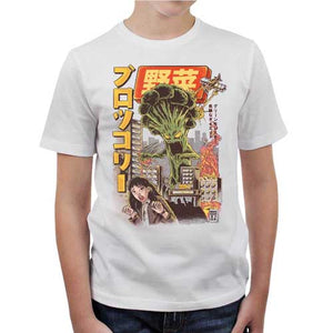 tshirt-enfant-broccozilla-le-brocoli-geant-detruit-la-ville-coton-bio-blanc