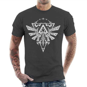 tshirt-homme-ancient-force-triforce-sceau-royal-zelda-coton-bio-gris-fonce