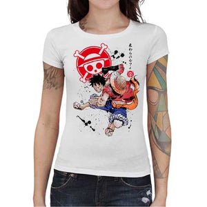 tshirt-femme-captain-luffy-coton-bio-blanc