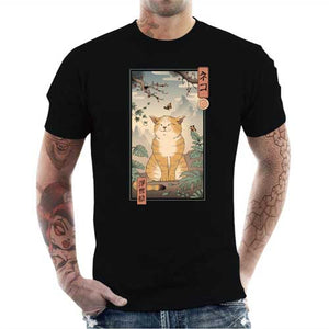 tshirt-homme-edo-cat-lharmonie-du-paysage-edo-et-du-chat-coton-bio-noir