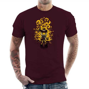 tshirt-homme-never-look-back-coton-bio-cerise