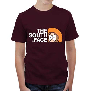 tshirt-enfant-the-south-face-geek-et-montagne-coton-bio-cerise