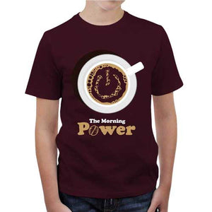 tshirt-enfant-the-morning-power-coton-bio-cerise
