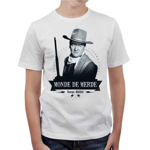 tshirt-enfant-classe-americaine-monde-de-merde-coton-bio-blanc