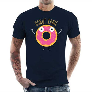 tshirt-homme-donut-panic-la-nourriture-geek-coton-bio-bleu-nuit