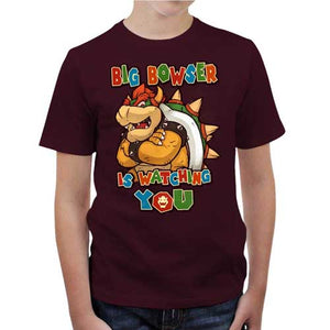 tshirt-enfant-big-bowser-coton-bio-cerise