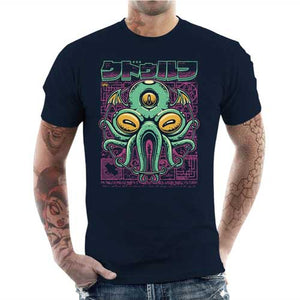 tshirt-homme-cthulhu-fhtagn-coton-bio-bleu-nuit