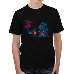 tshirt-enfant-demons-souls-plus-fort-que-la-mort-coton-bio-noir