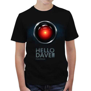 tshirt-enfant-hal-9000-hello-dave-coton-bio-noir