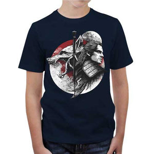 tshirt-enfant-the-witcher-graphique-et-epique-coton-bio-bleu-nuit