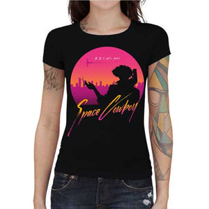 tshirt-femme-lets-jam-cowboy-bebop-coton-bio-noir