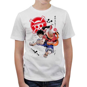 tshirt-enfant-captain-luffy-coton-bio-blanc