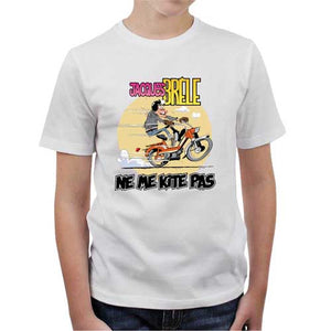 tshirt-enfant-moto-ne-me-kite-pas-jacques-brele-coton-bio-blanc