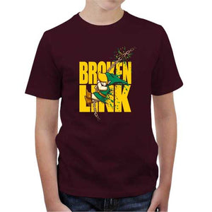 tshirt-enfant-broken-link-coton-bio-cerise