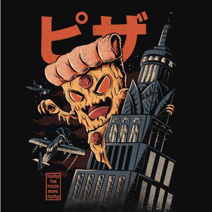 tshirt-pizza-kong-coton-bio-noir