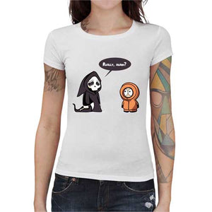 tshirt-femme-friends-forever-kenny-and-the-death-coton-bio-blanc