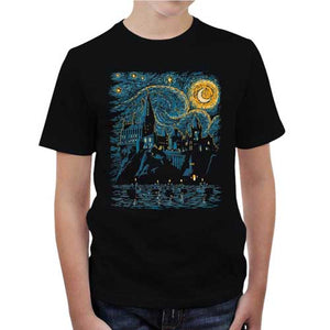 tshirt-enfant-de-lecole-poudlard-style-van-gogh-coton-bio-noir