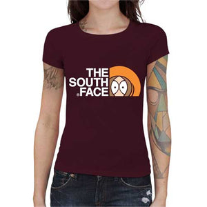 tshirt-femme-the-south-face-geek-et-montagne-coton-bio-cerise