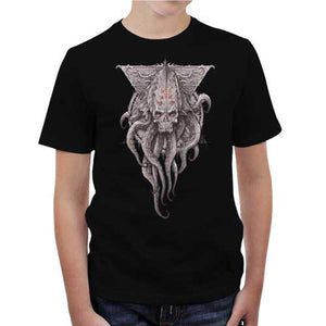 tshirt-enfant-lovercraft-cthulhu-skull-coton-bio-noir