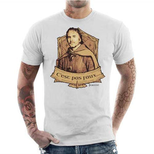 tshirt-homme-cest-pas-faux-replique-perceval-coton-bio-blanc