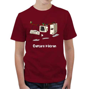 tshirt-enfant-capture-decran-coton-bio-rouge