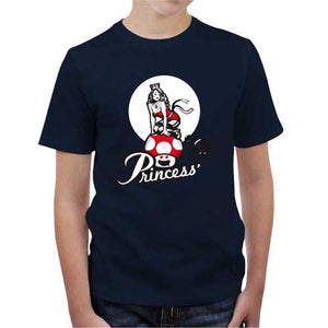 tshirt-enfant-save-the-princess-coton-bio-bleu-nuit