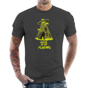 tshirt-homme-never-stop-playing-coton-bio-gris-fonce