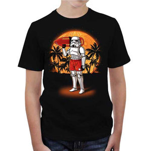 tshirt-enfant-stormtrooper-plage-coton-bio-noir