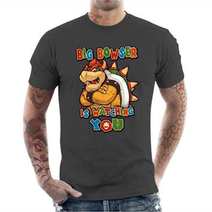 tshirt-homme-big-bowser-coton-bio-gris-fonce