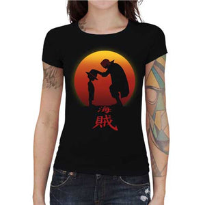 tshirt-femme-king-of-pirate-luffy-coton-bio-noir