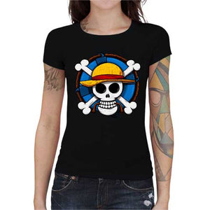 tshirt-femme-one-piece-skull-coton-bio-noir