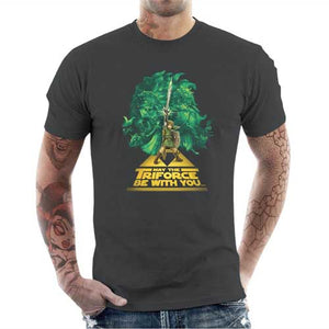 tshirt-homme-may-the-triforce-be-with-you-coton-bio-gris-fonce