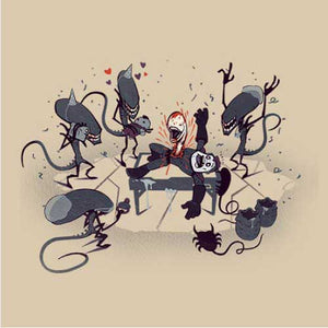 tshirt-alien-party-coton-bio-beige