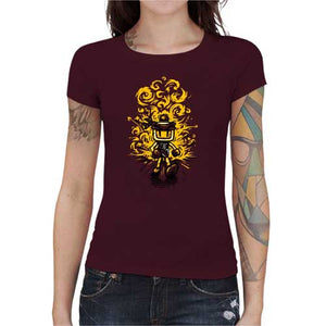 tshirt-femme-never-look-back-coton-bio-cerise