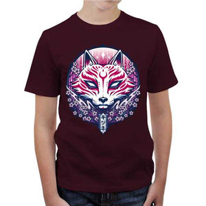 tshirt-enfant-kitsune-inspire-du-folklore-japonais-coton-bio-cerise