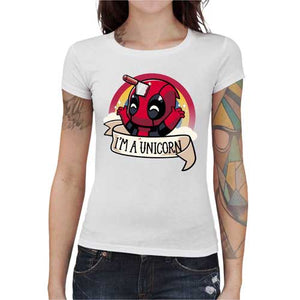 tshirt-femme-cinema-i-am-unicorn-deadpool-coton-bio-blanc