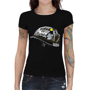tshirt-femme-born-to-be-a-geek-coton-bio-noir