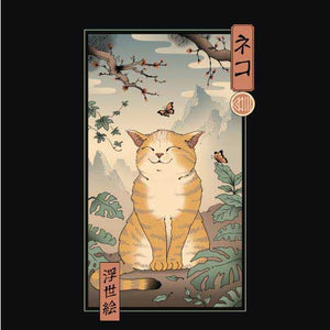 tshirt-edo-cat-lharmonie-du-paysage-edo-et-du-chat-coton-bio-noir