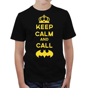 tshirt-enfant-keep-calm-and-call-batman-coton-bio-noir