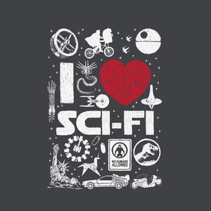 I love Sci-Fi - Science Fiction - Couleur Gris Foncé